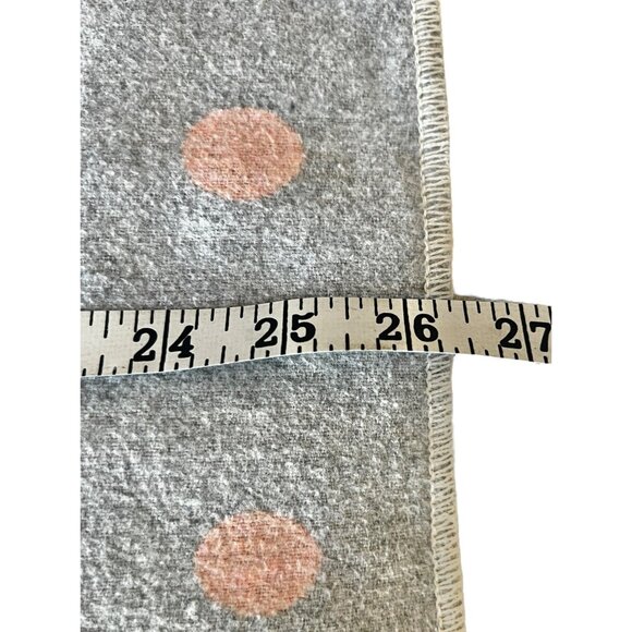 David Fussenegger Reversible Baby Blanket 30x26.5 Gray & Peach Polka Dot Flannel - Picture 7 of 9